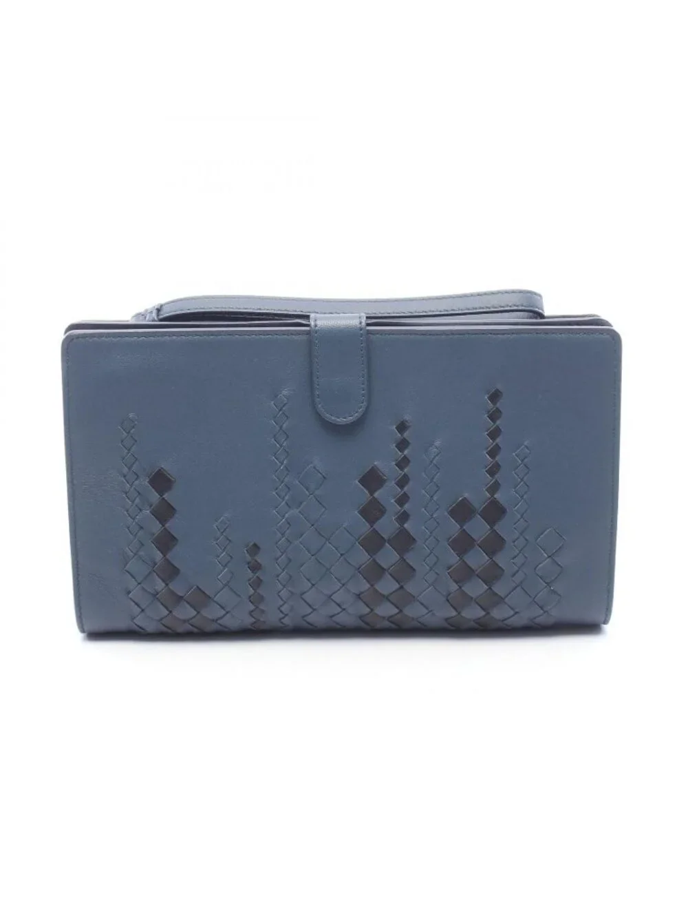 Bottega Veneta Clutch Micro Macro Blue Black Lambskin